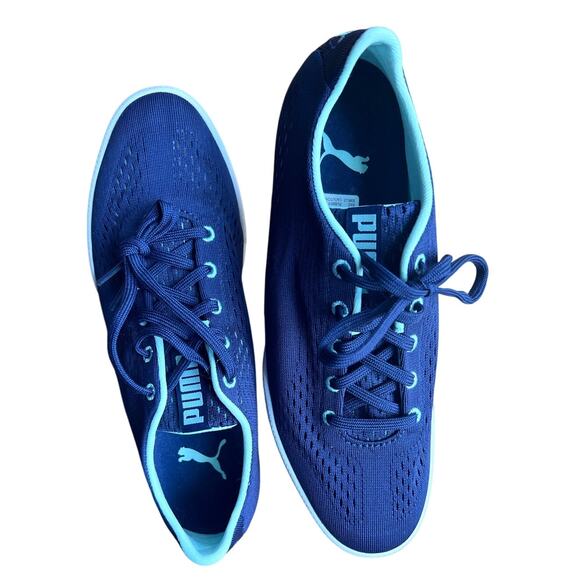 PUMA Golf Monolite Cat Engineered Mesh Shoes Women 7 Blue Spikeless‎ Athleisure - Picture 1 of 8